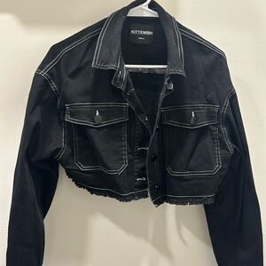 Black Moto Cropped Jacket